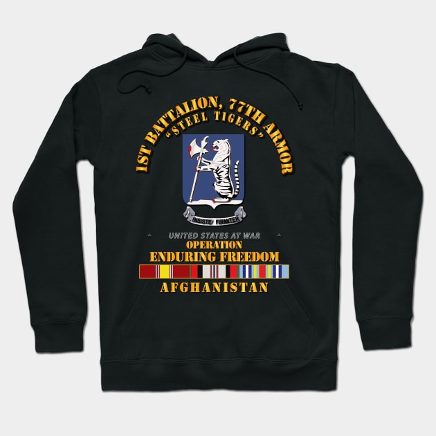 1st Bn 77th Armor - w AFG SVC Ribbons - OEF Hoodie by twix123844